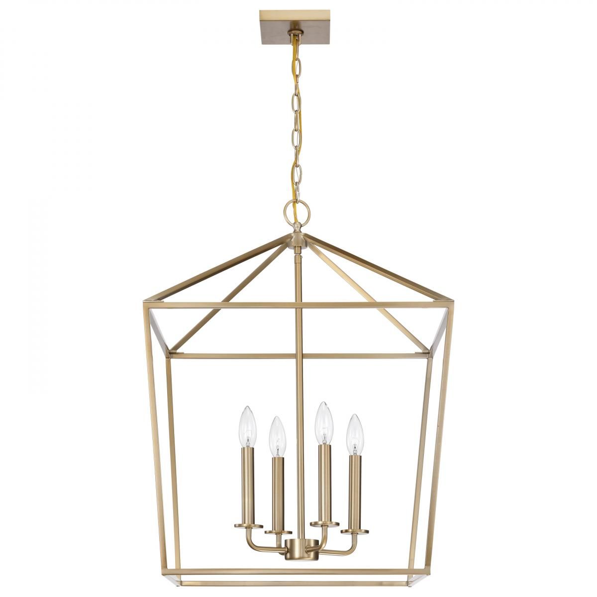 Emma 20 in. 4 lights Pendant Light Brass Finish