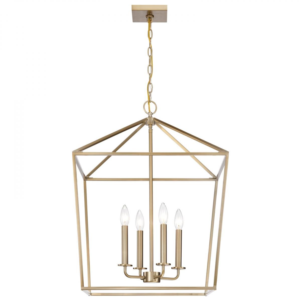 Emma 20 in. 4 lights Pendant Light Brass Finish