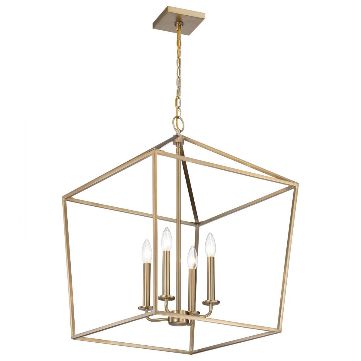 Emma 20 in. 4 lights Pendant Light Brass Finish