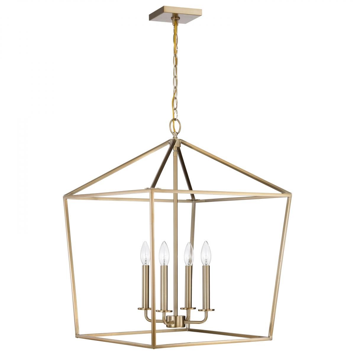 Emma 20 in. 4 lights Pendant Light Brass Finish