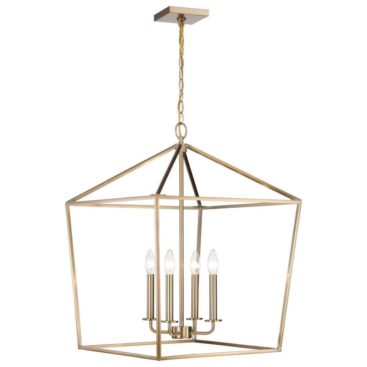 Emma 20 in. 4 lights Pendant Light Brass Finish