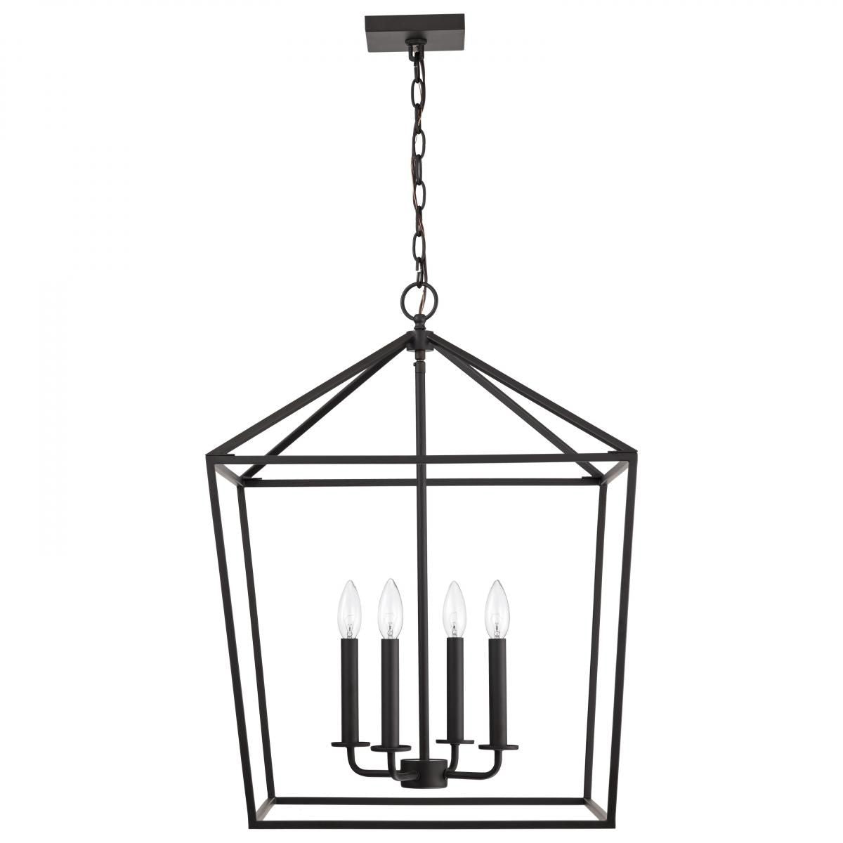 Emma 17 in. 4 lights Pendant Light Matte Black Finish