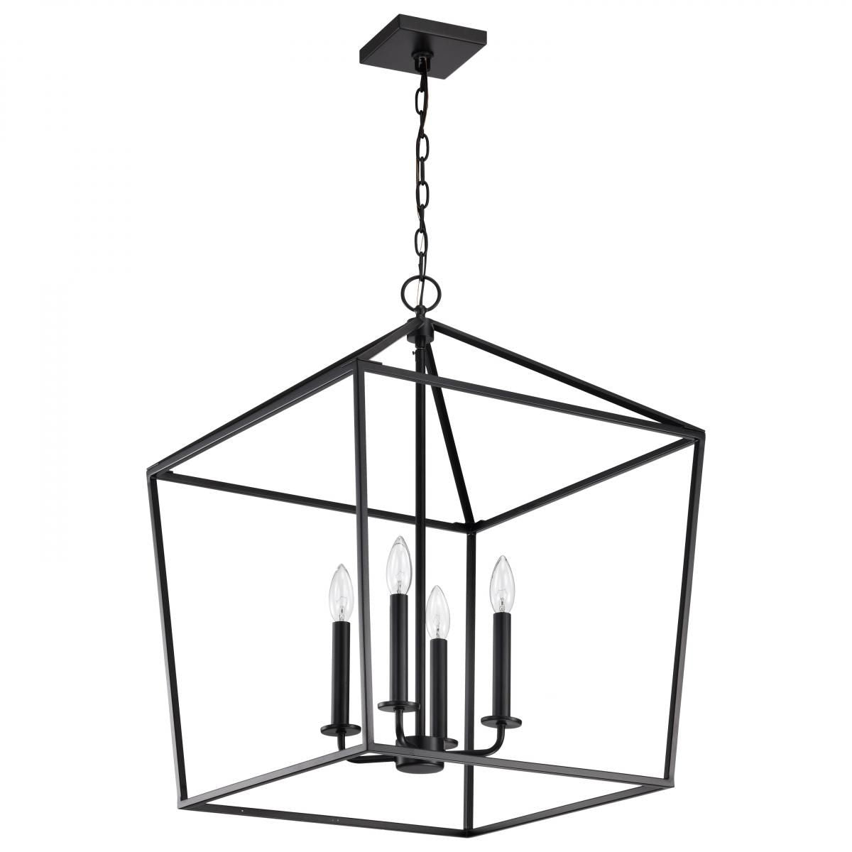 Emma 20 in. 4 lights Pendant Light Matte Black Finish