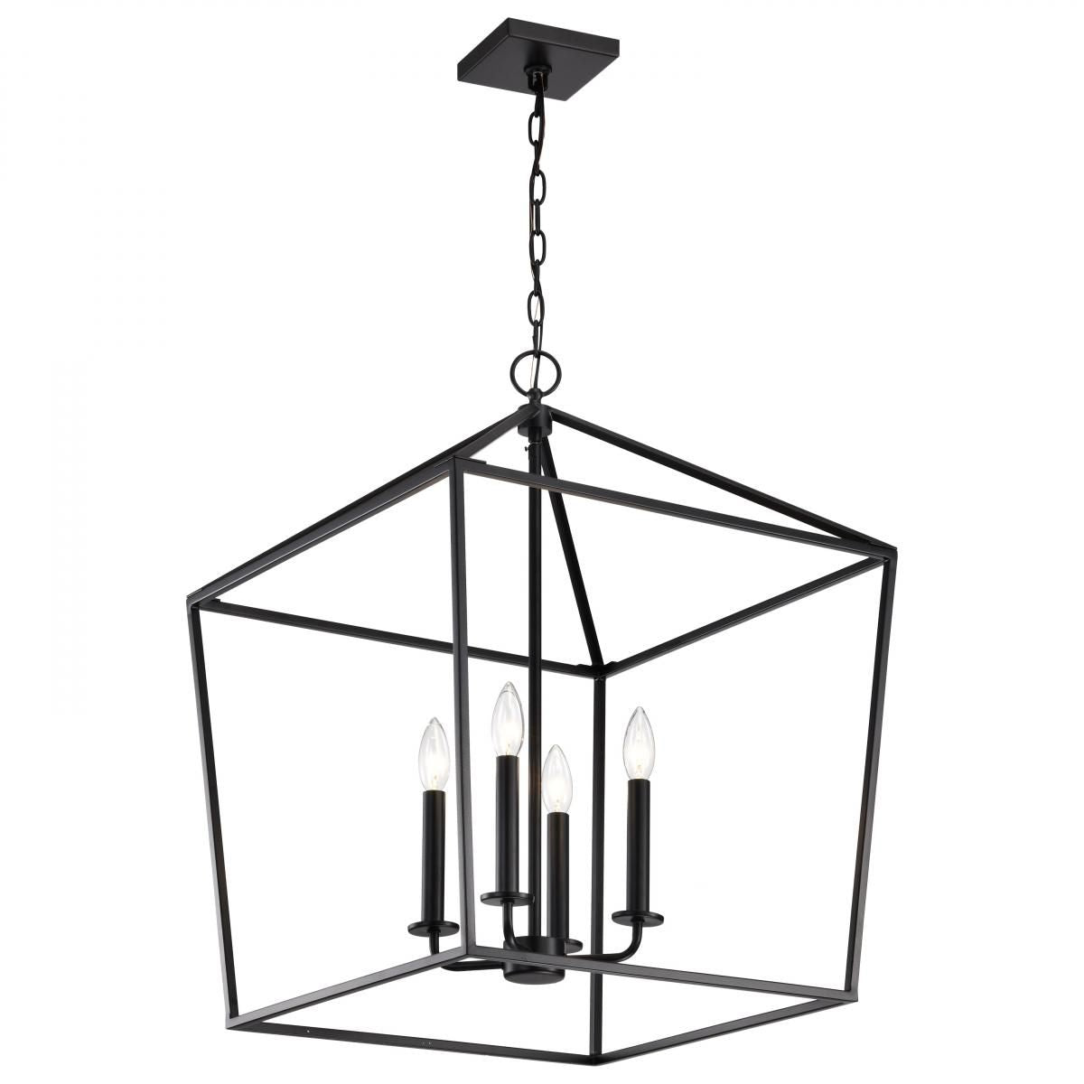 Emma 20 in. 4 lights Pendant Light Matte Black Finish