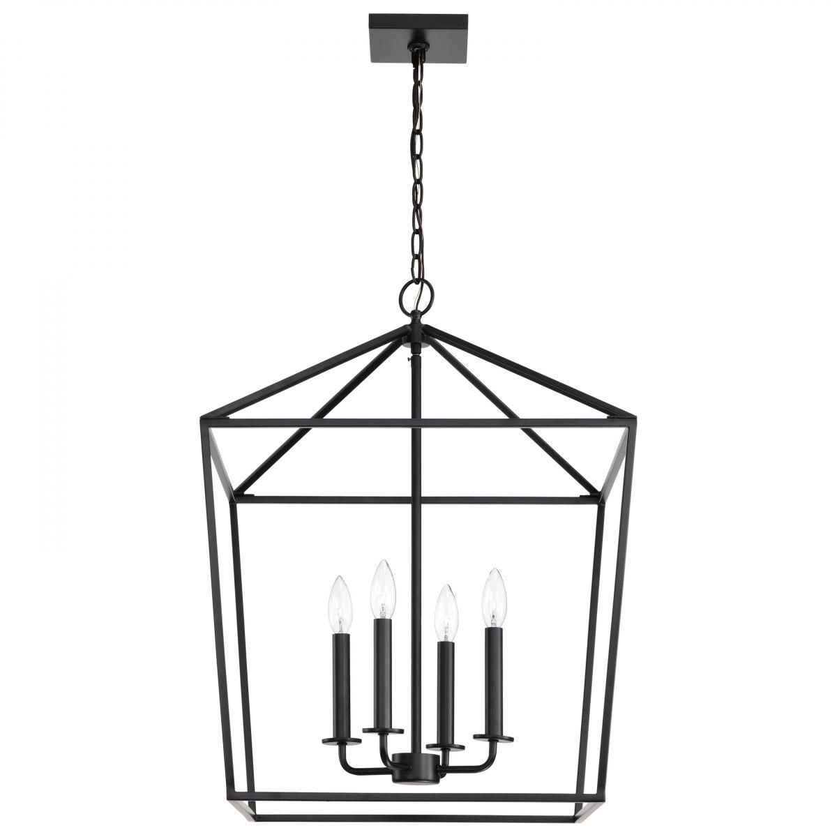 Emma 20 in. 4 lights Pendant Light Matte Black Finish