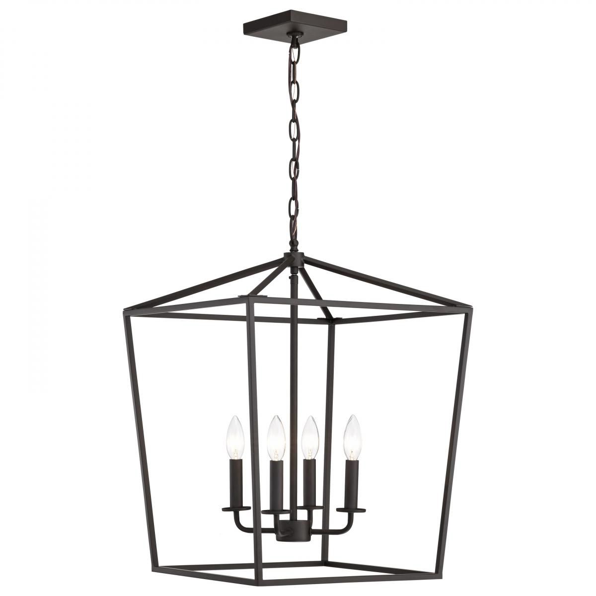 Emma 20 in. 4 lights Pendant Light Dark Bronze Finish