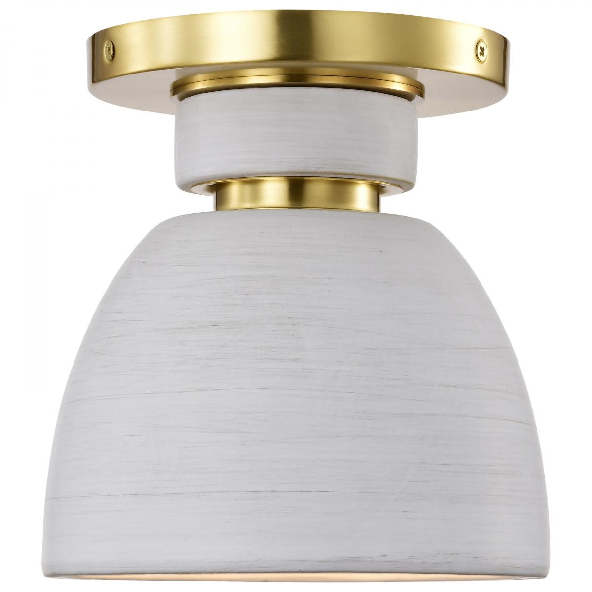 Collins 8" Flush Mount Light, Brushed Brass Finish