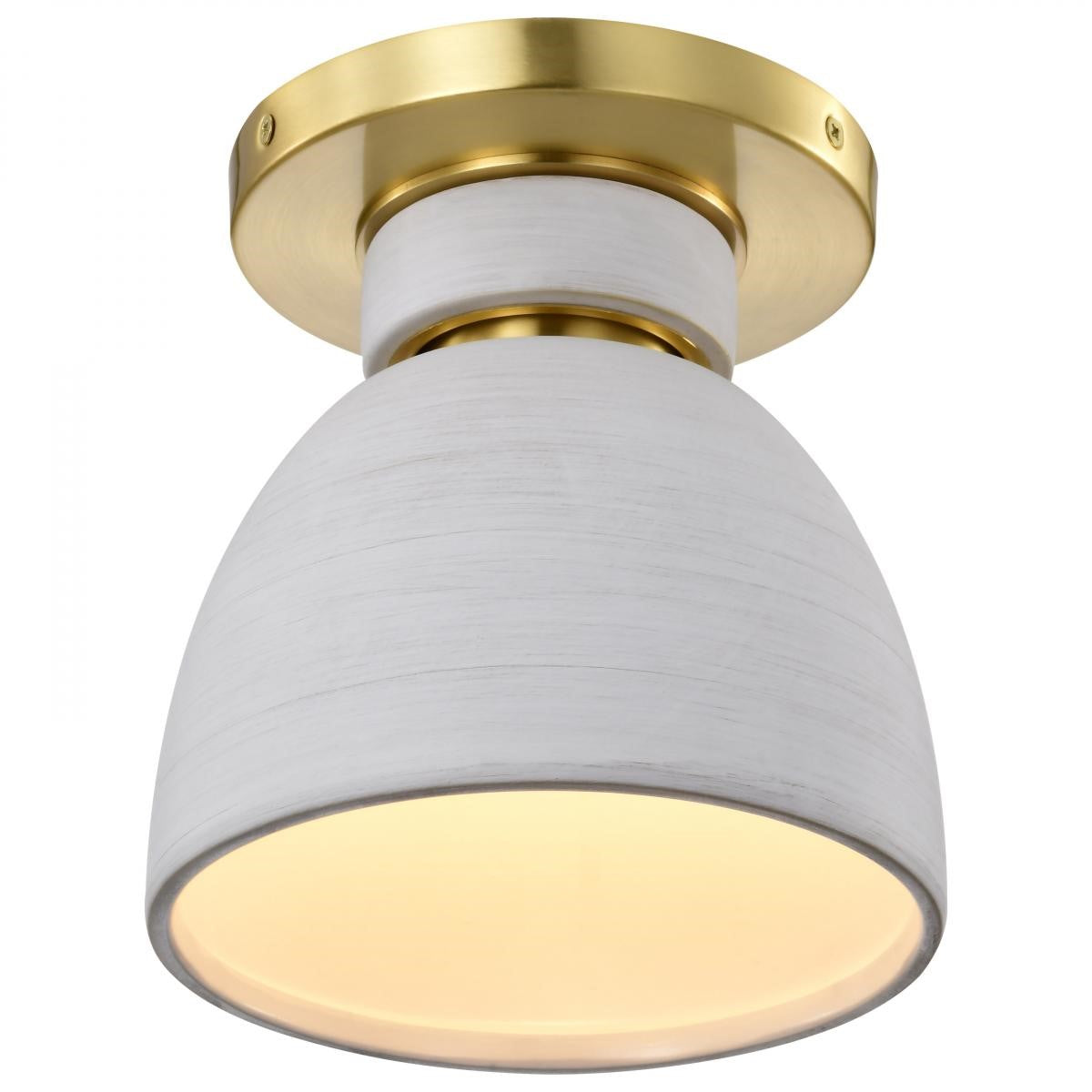 Collins 8" Flush Mount Light, Brushed Brass Finish