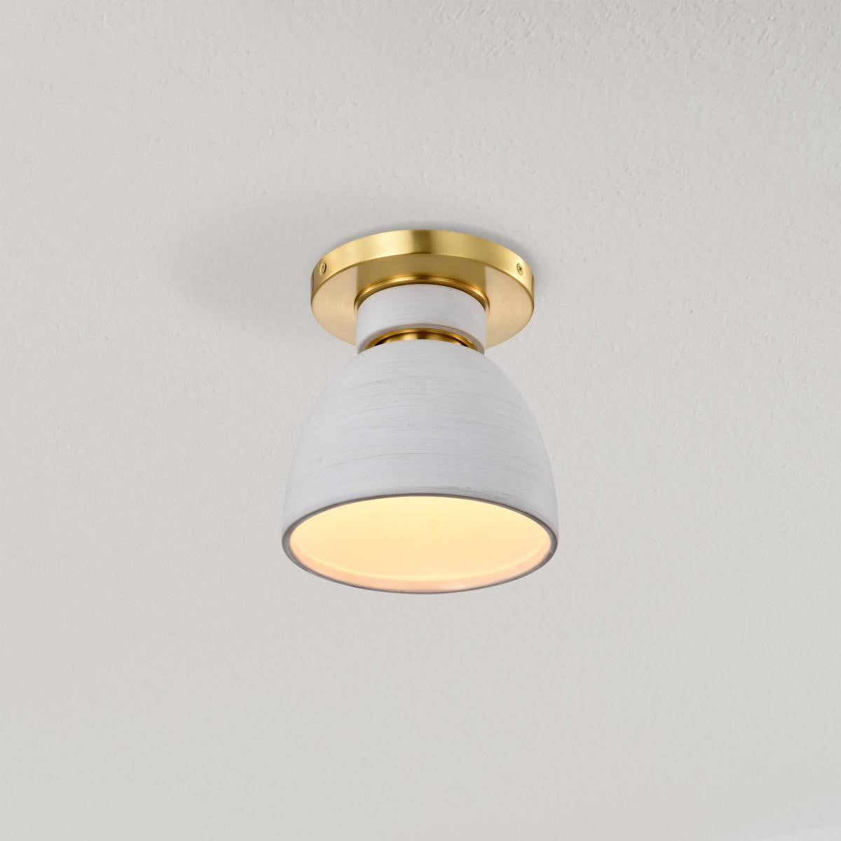 Collins 8" Flush Mount Light, Brushed Brass Finish