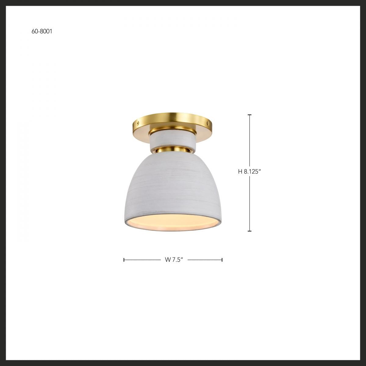 Collins 8" Flush Mount Light, Brushed Brass Finish