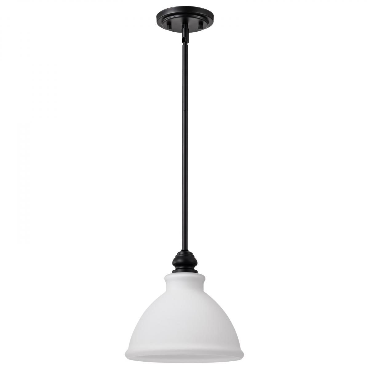 Russel 10" Pendant Light, Matte Black Finish