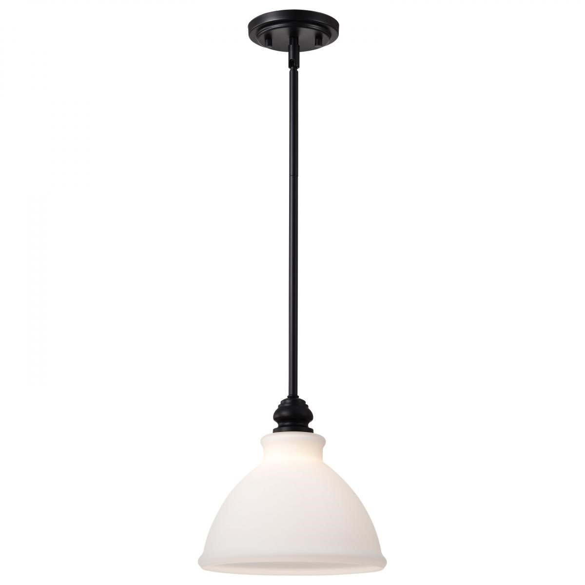 Russel 10" Pendant Light, Matte Black Finish