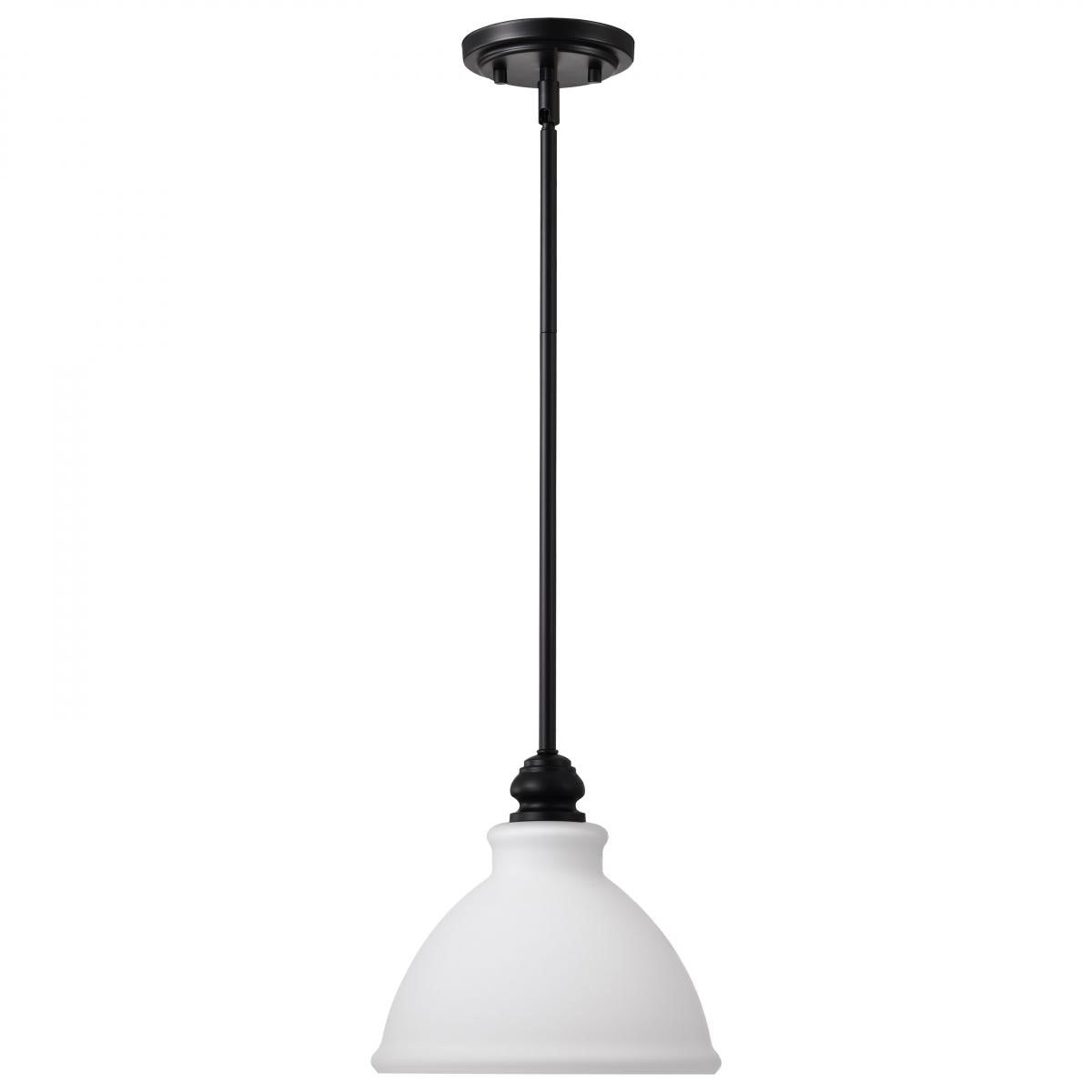 Russel 10" Pendant Light, Matte Black Finish