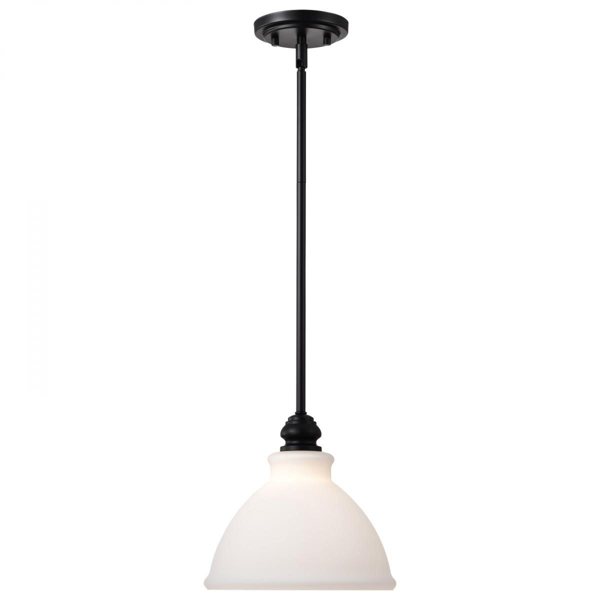 Russel 10" Pendant Light, Matte Black Finish