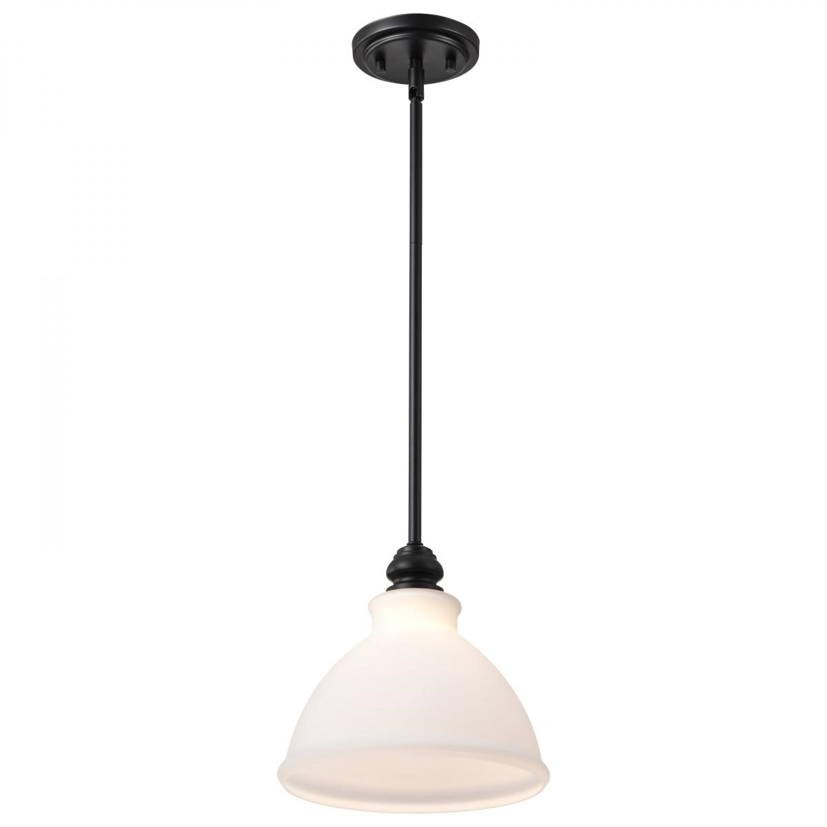 Russel 10" Pendant Light, Matte Black Finish