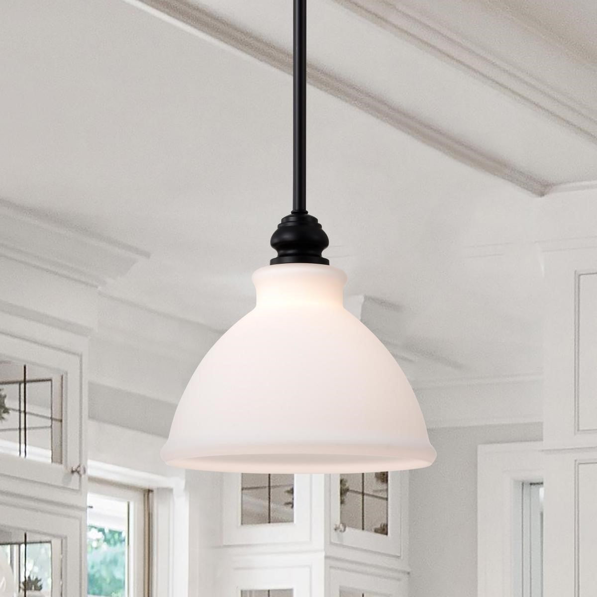 Russel 10" Pendant Light, Matte Black Finish