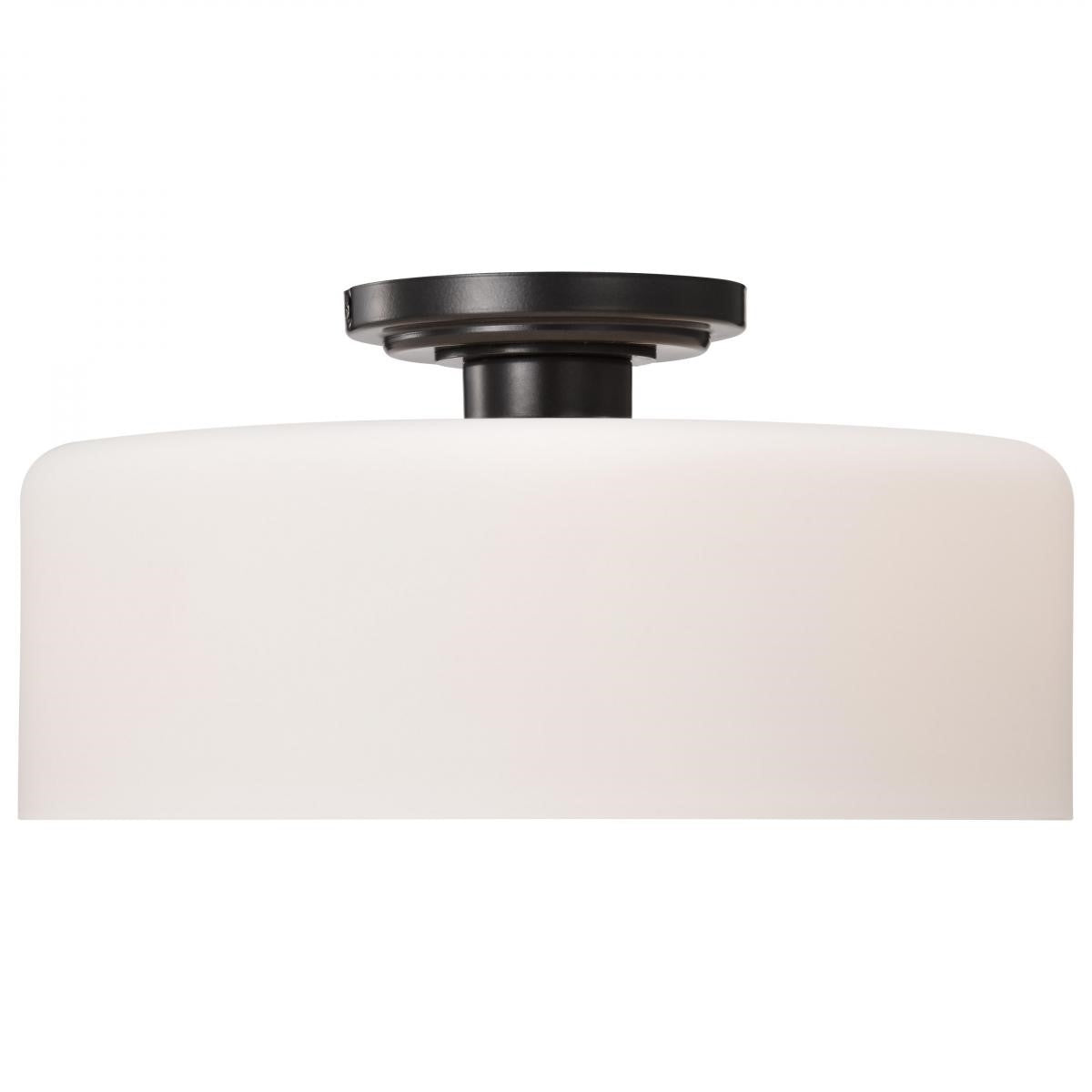 Warren 15" Semi-flush Mount Light, Gun Metal Finish