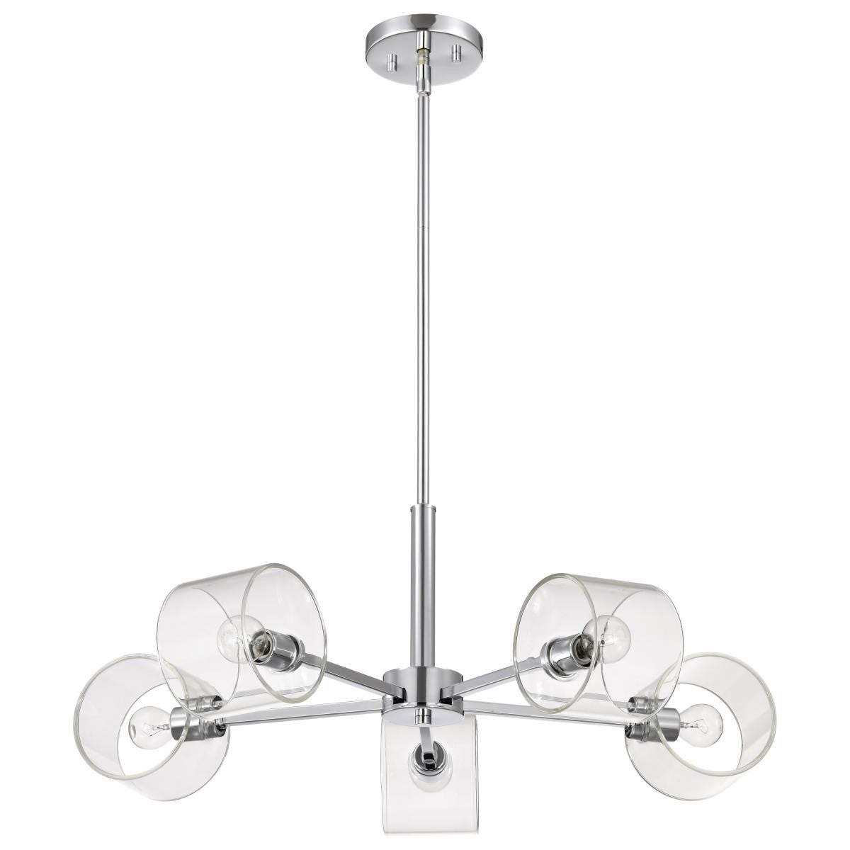 Marlowe 28" 5 Lights Chandelier, Polished Nickel Finish