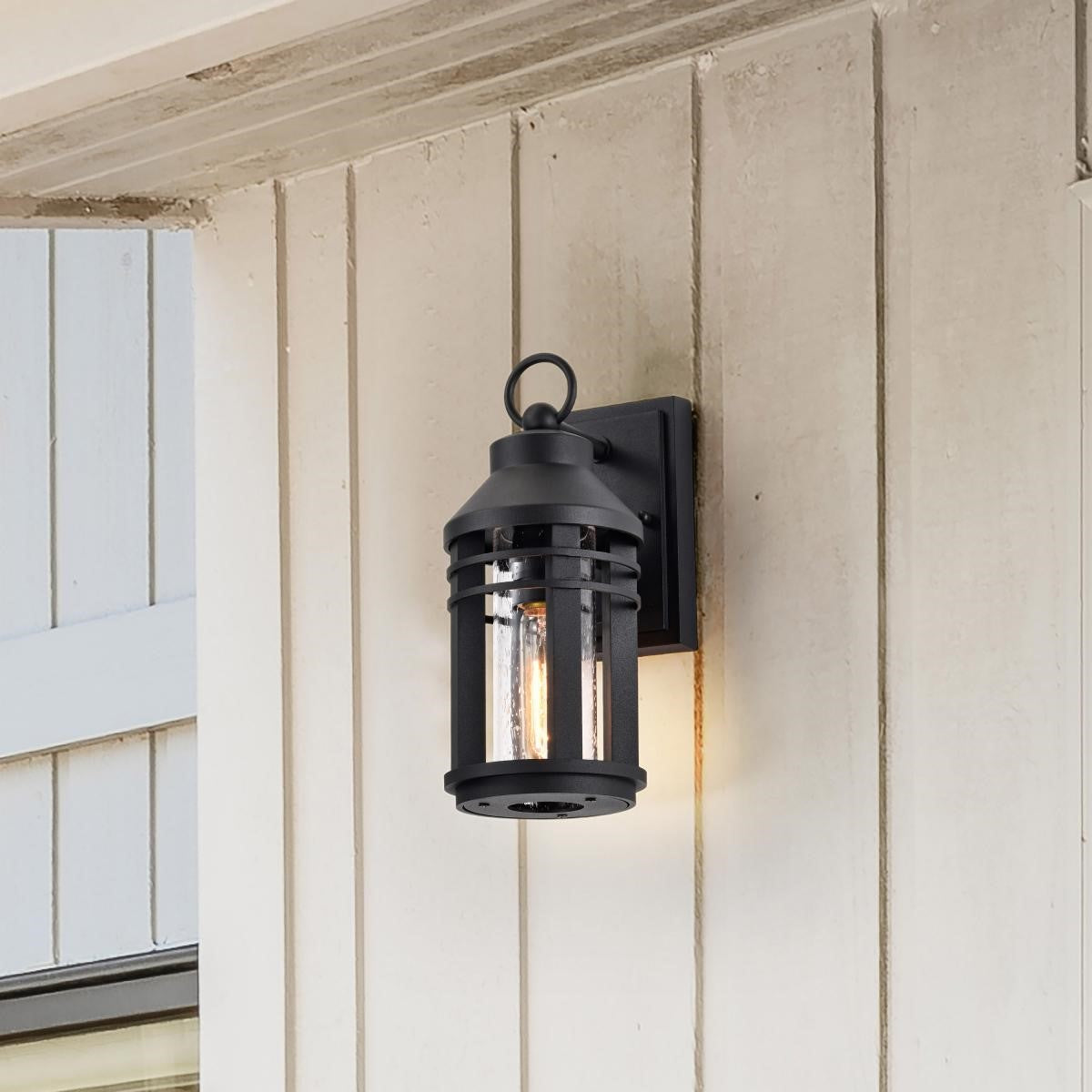 Wilton 12" Outdoor Wall Light, Matte Black Finish