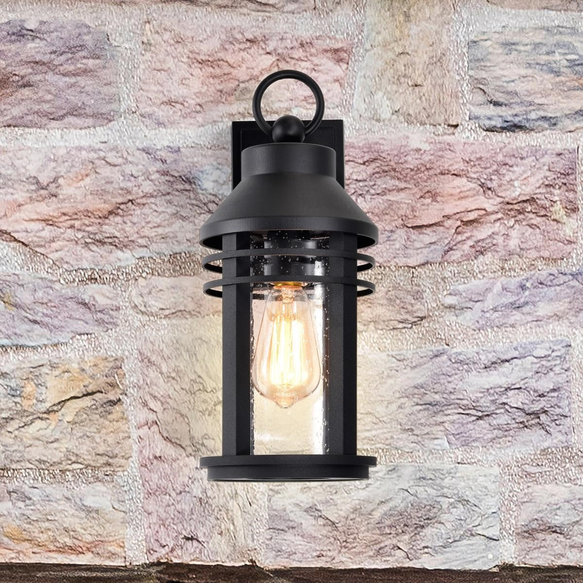 Wilton Outdoor Wall Light, Matte Black Finish