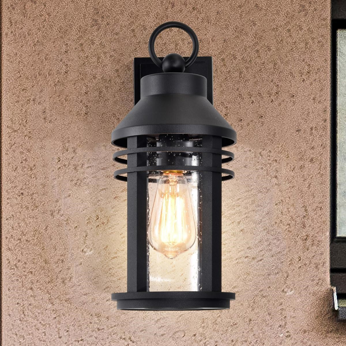 Wilton 15" Outdoor Wall Light, Matte Black Finish