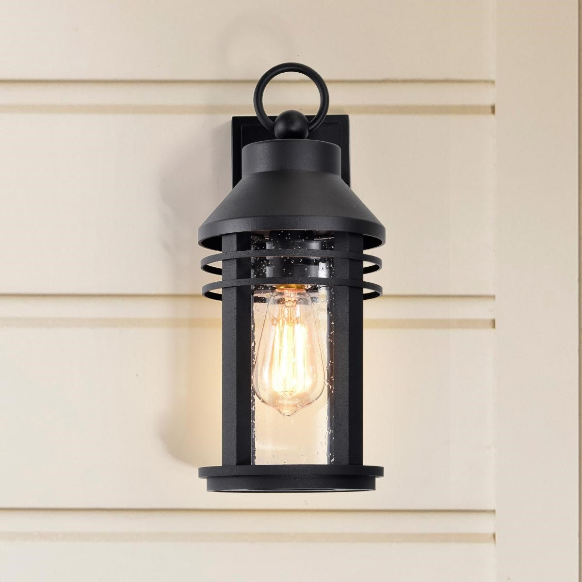 Wilton Outdoor Wall Light, Matte Black Finish