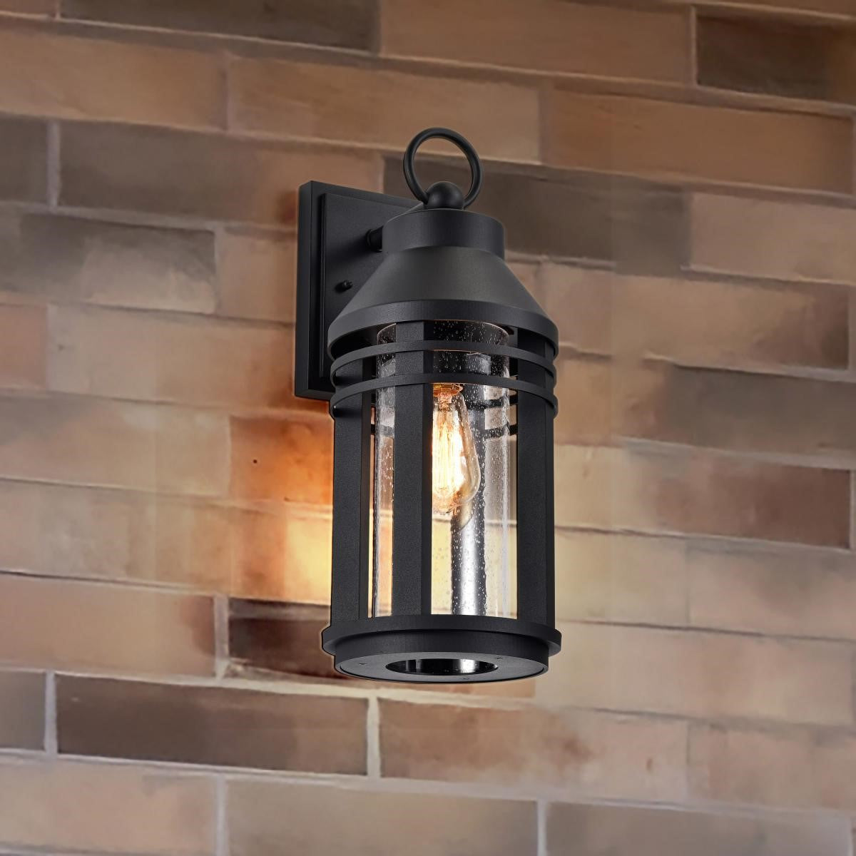 Wilton 20" Outdoor Wall Light, Matte Black Finish