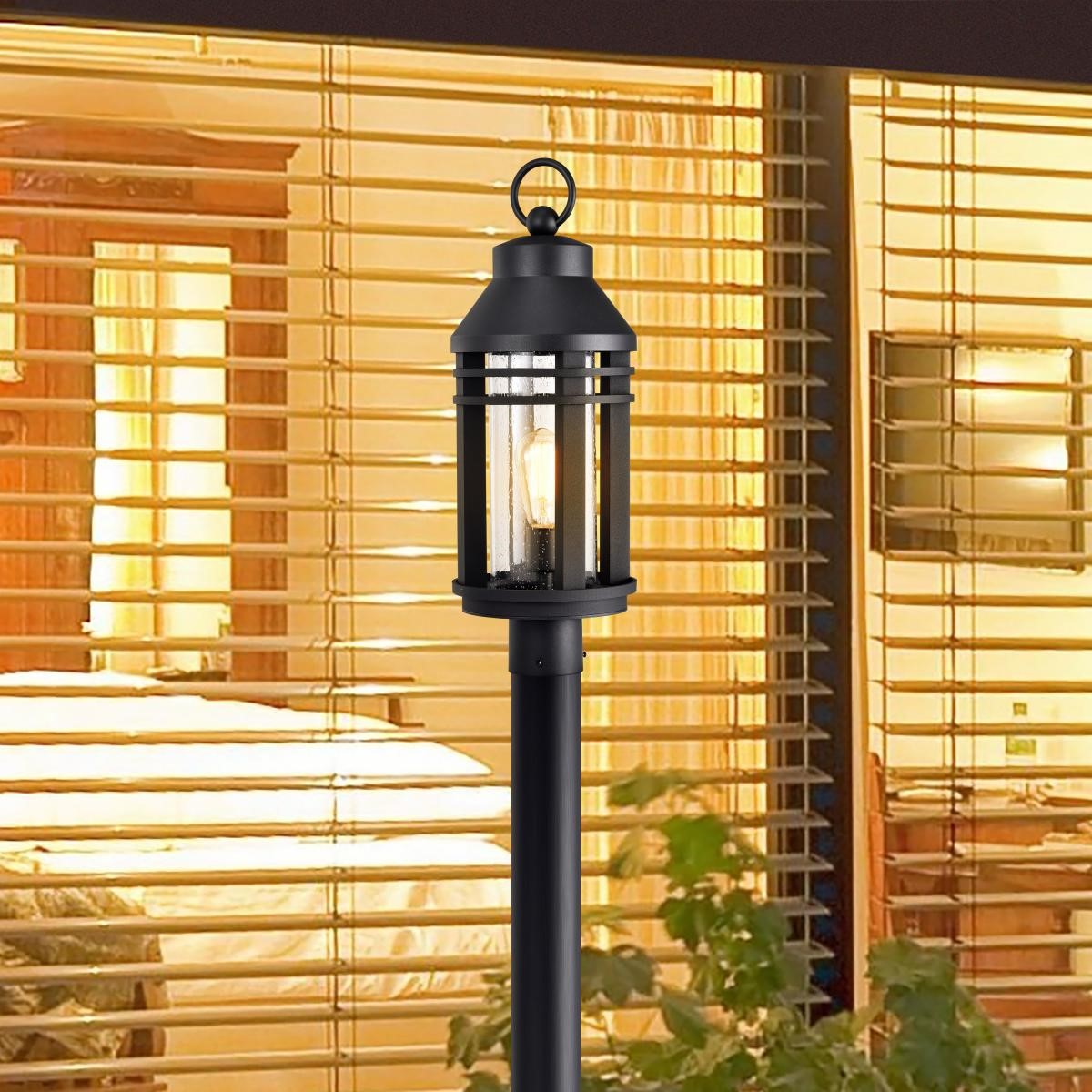 Wilton 23" Lamp Post, Matte Black Finish