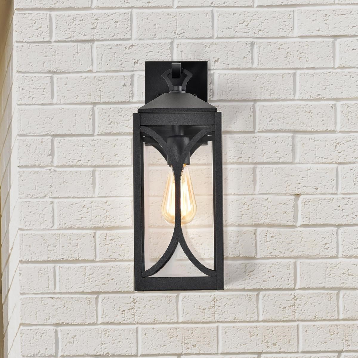 Oaklyn 17" Outdoor Wall Light, Matte Black Finish