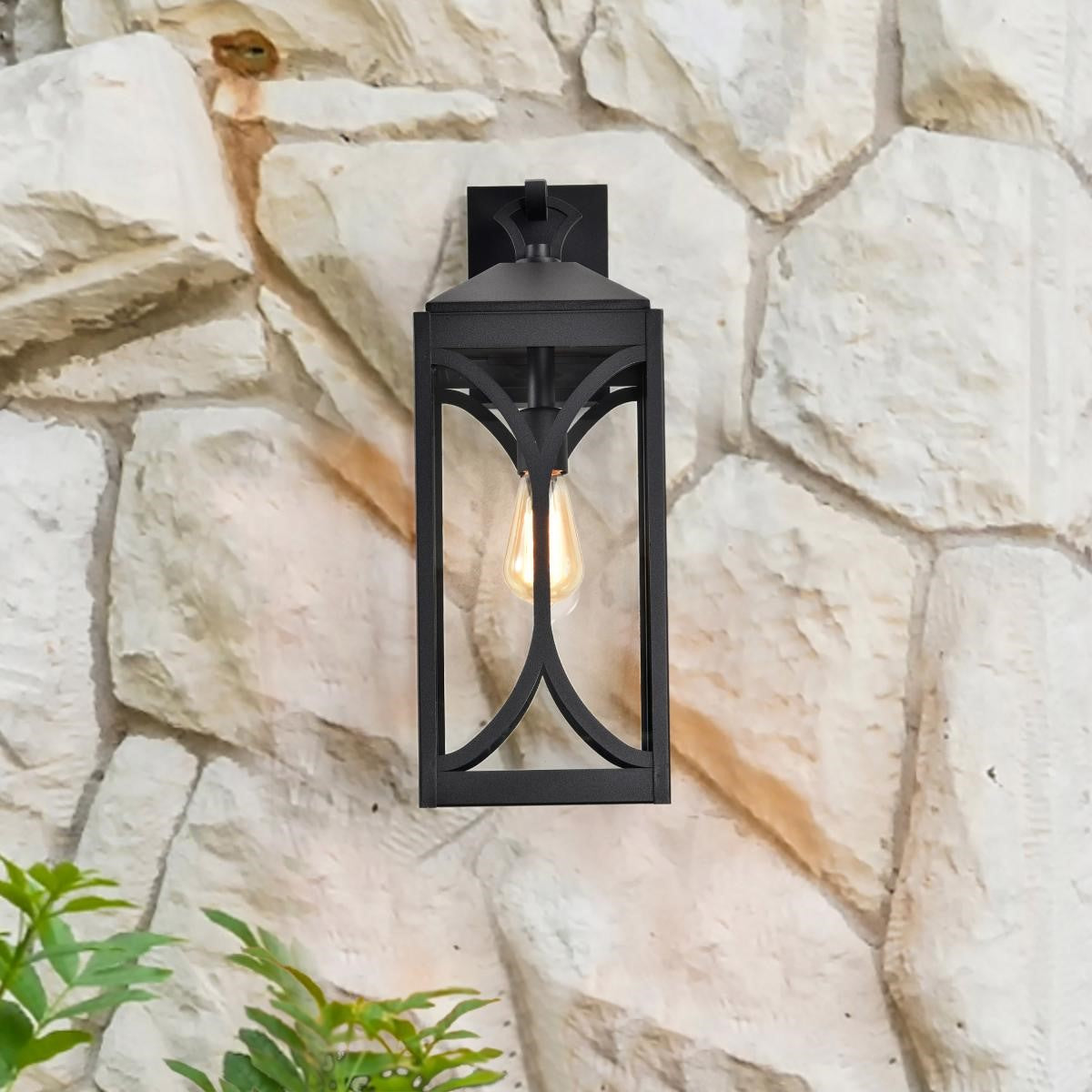 Oaklyn 21" Outdoor Wall Light, Matte Black Finish