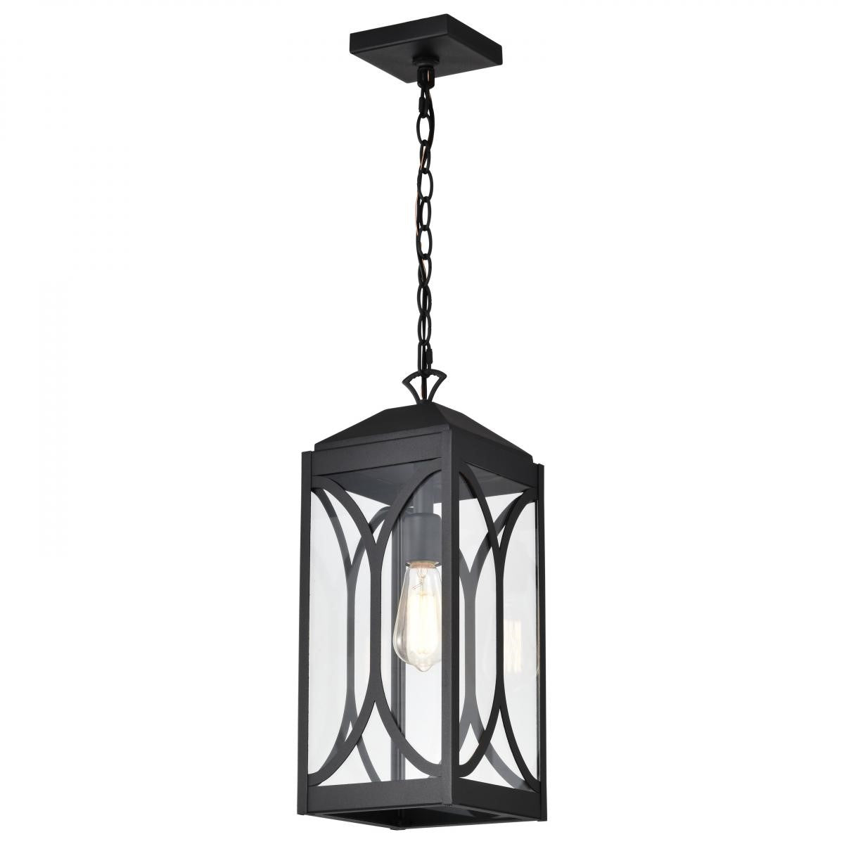 Oaklyn 19" Outdoor Hanging Light, Matte Black Finish