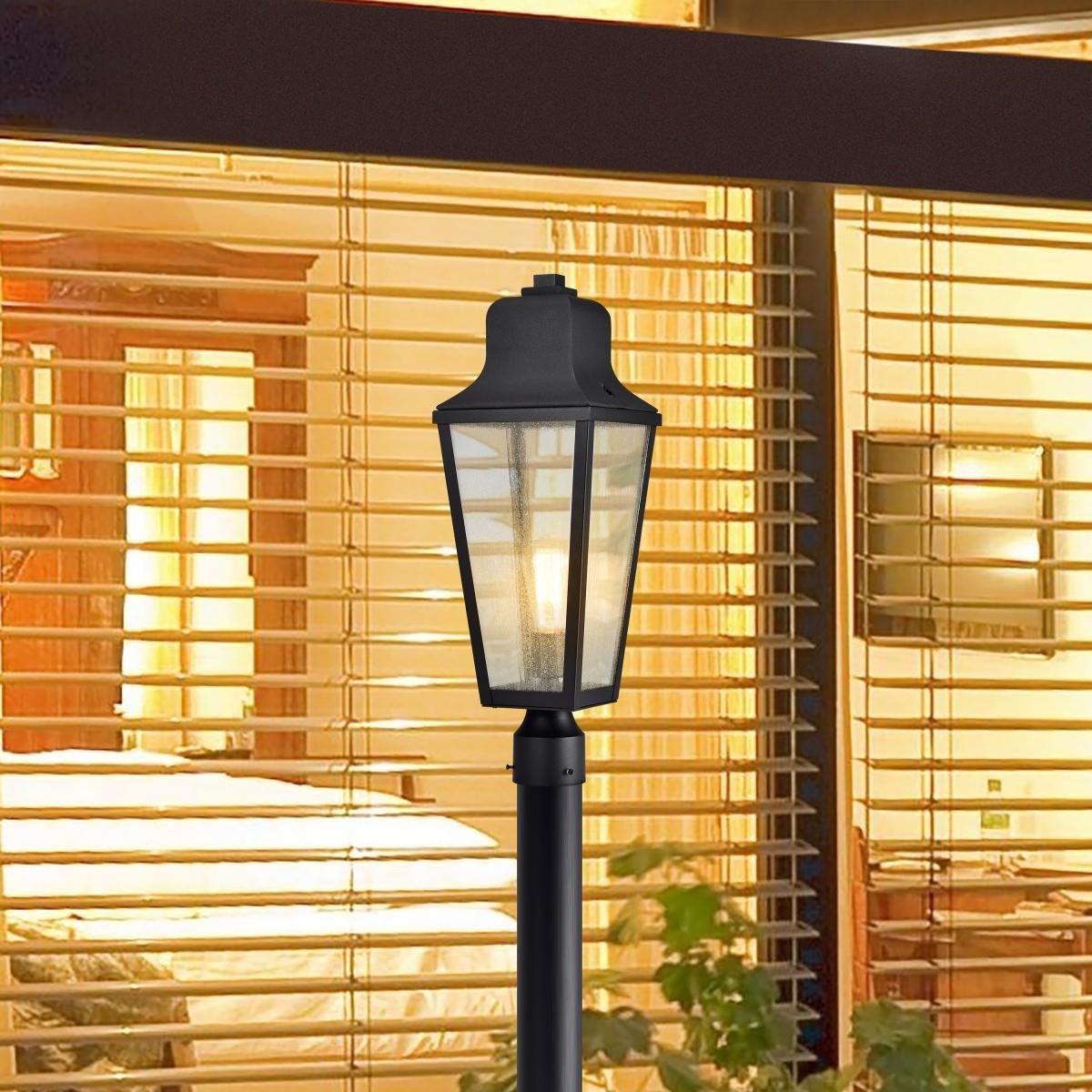 Lawrence 23" Lamp Post, Matte Black Finish