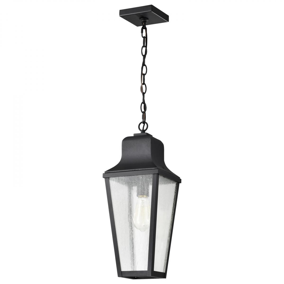 Lawrence 20" Outdoor Hanging Light, Matte Black Finish