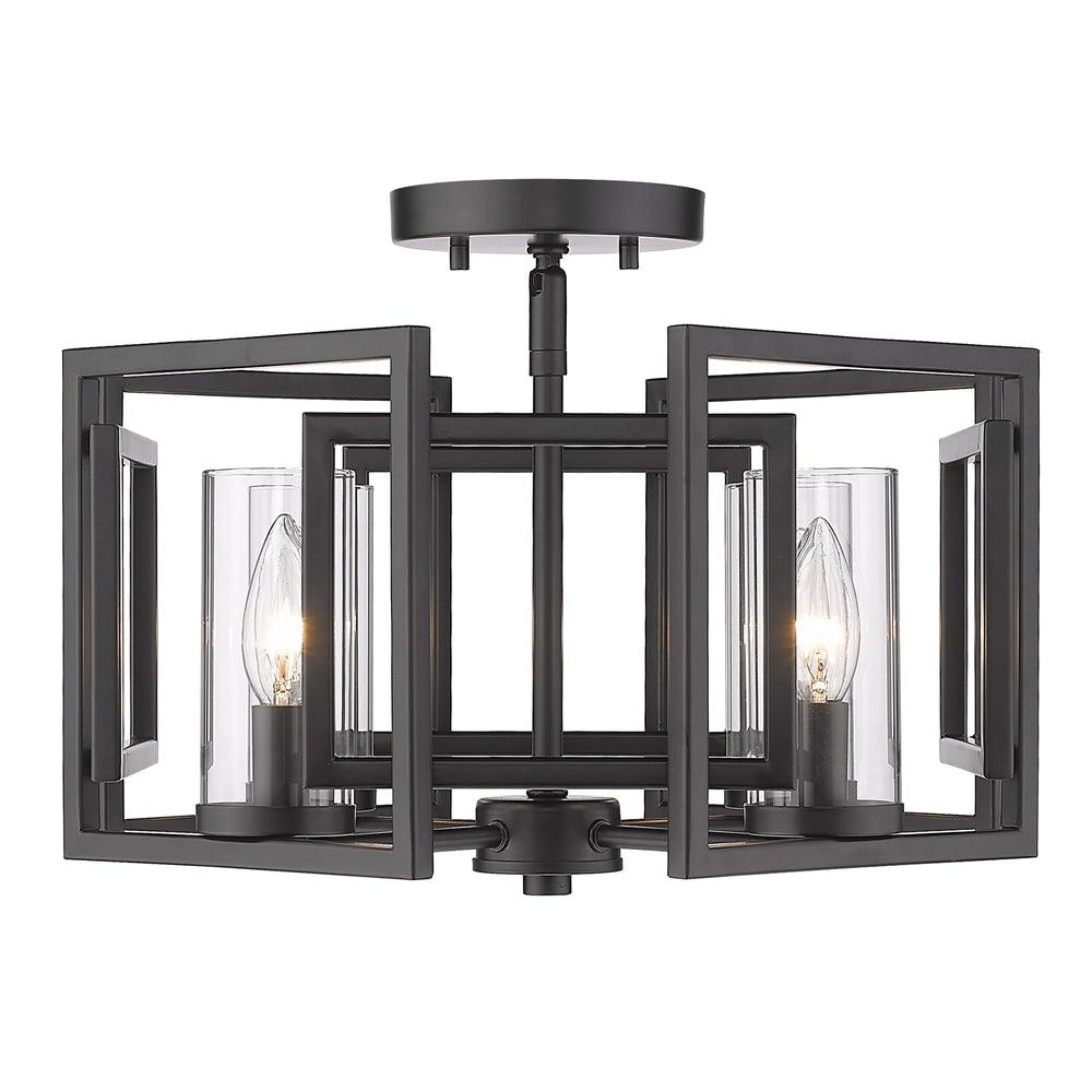 Marco 16 in. 4 Lights Semi Flush Mount Matte Black finish - Bees Lighting