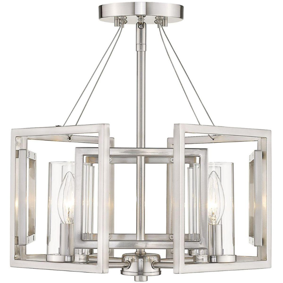 Marco 16 in 4 Lights Semi Flush Mount Light Pewter Finish