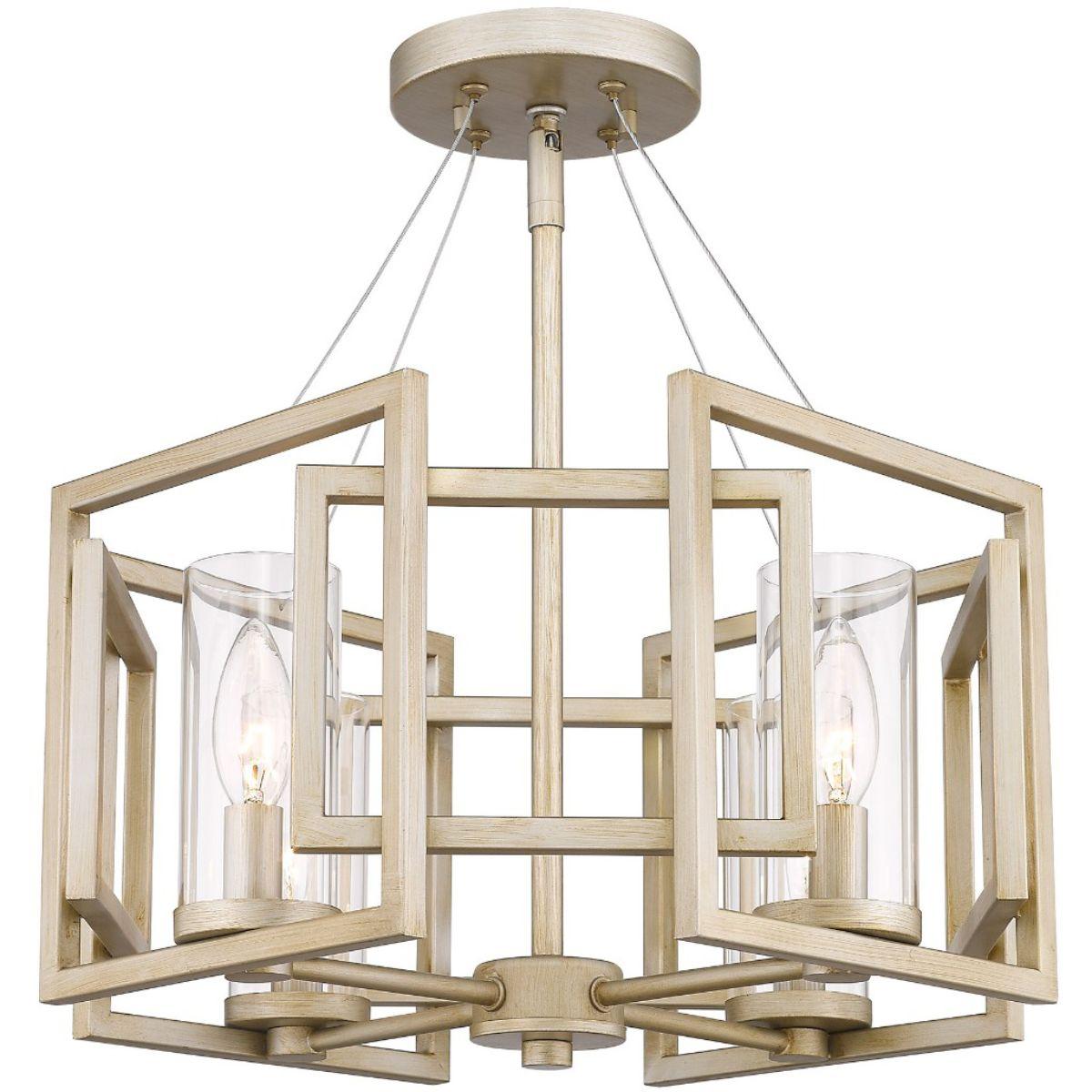 Marco 16 in 4 Lights Semi Flush Mount Light Gold Finish