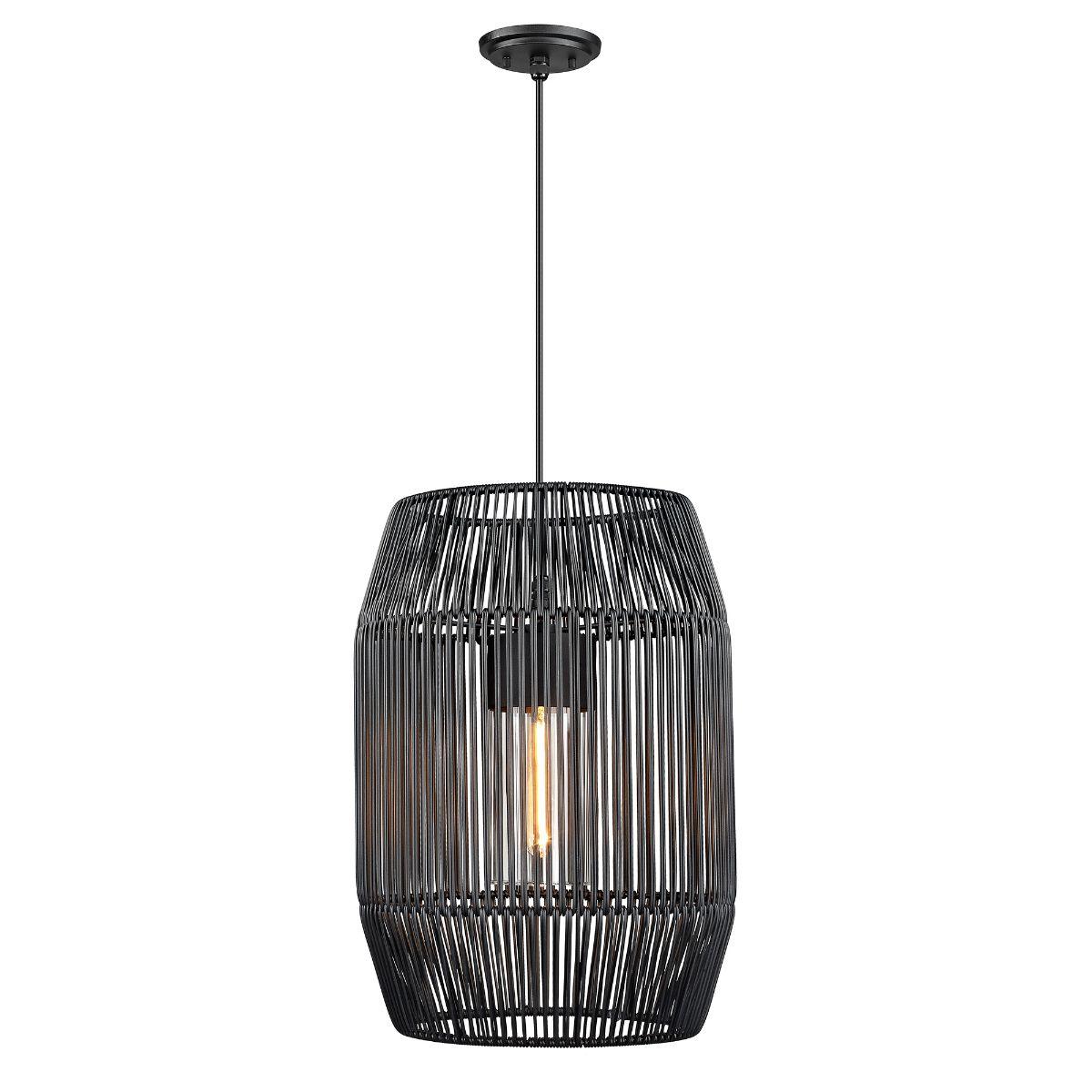 Seabrooke 21 in. Outdoor Pendant Light Black Finish - Bees Lighting