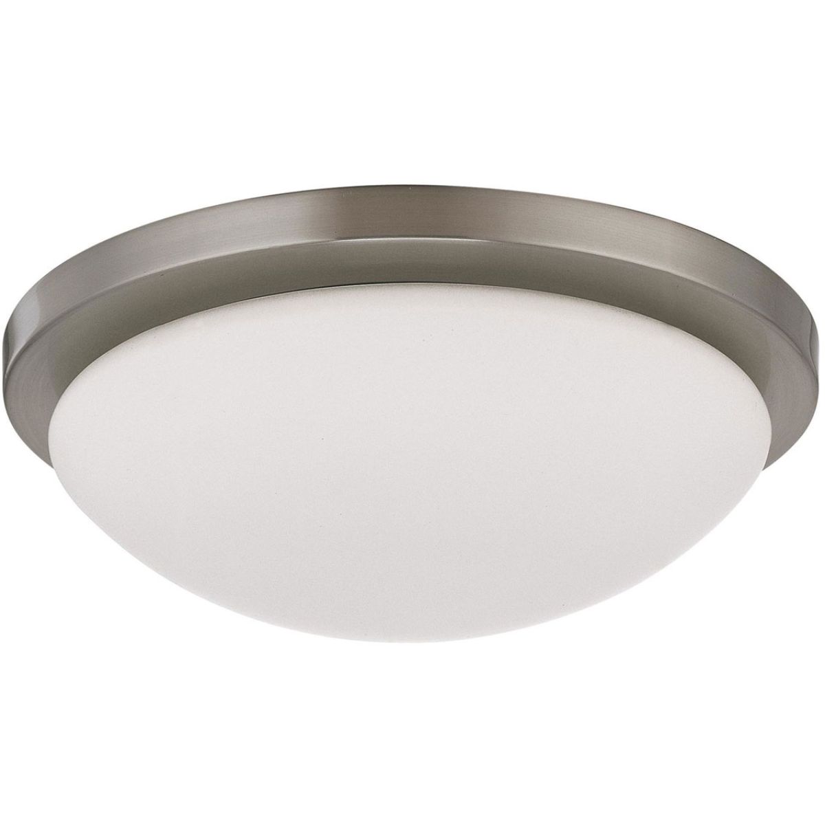 Button 11 in. LED Flush Mount Light Brushed Nickel