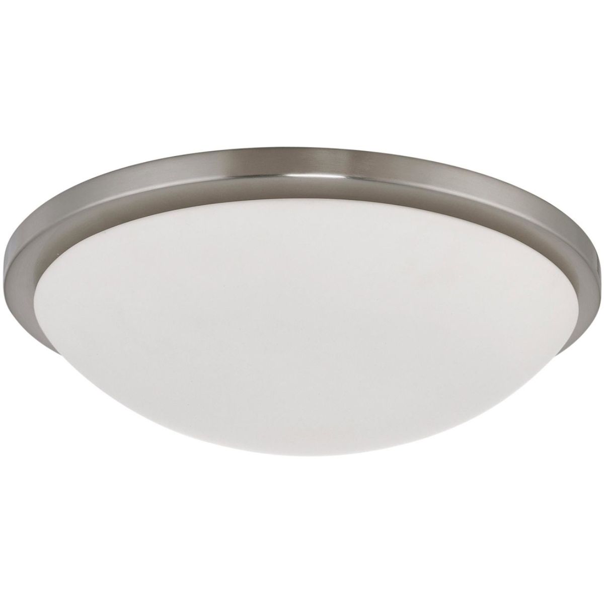 Button 17 in. LED Flush Mount Light Brushed Nickel