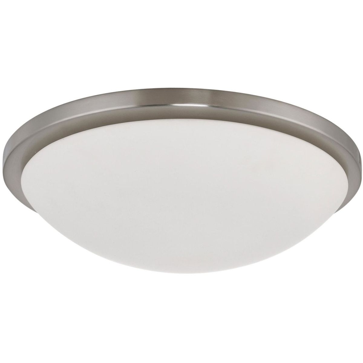 Button 17 in. LED Flush Mount Light Brushed Nickel