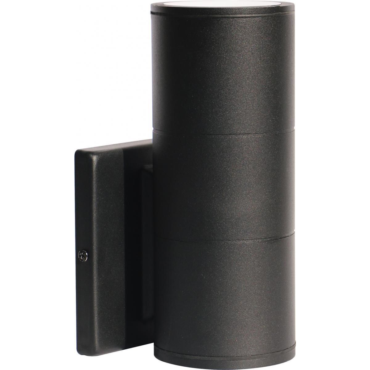 12 In 1 Light LED Outdoor Cylinder Wall Light Black Finish