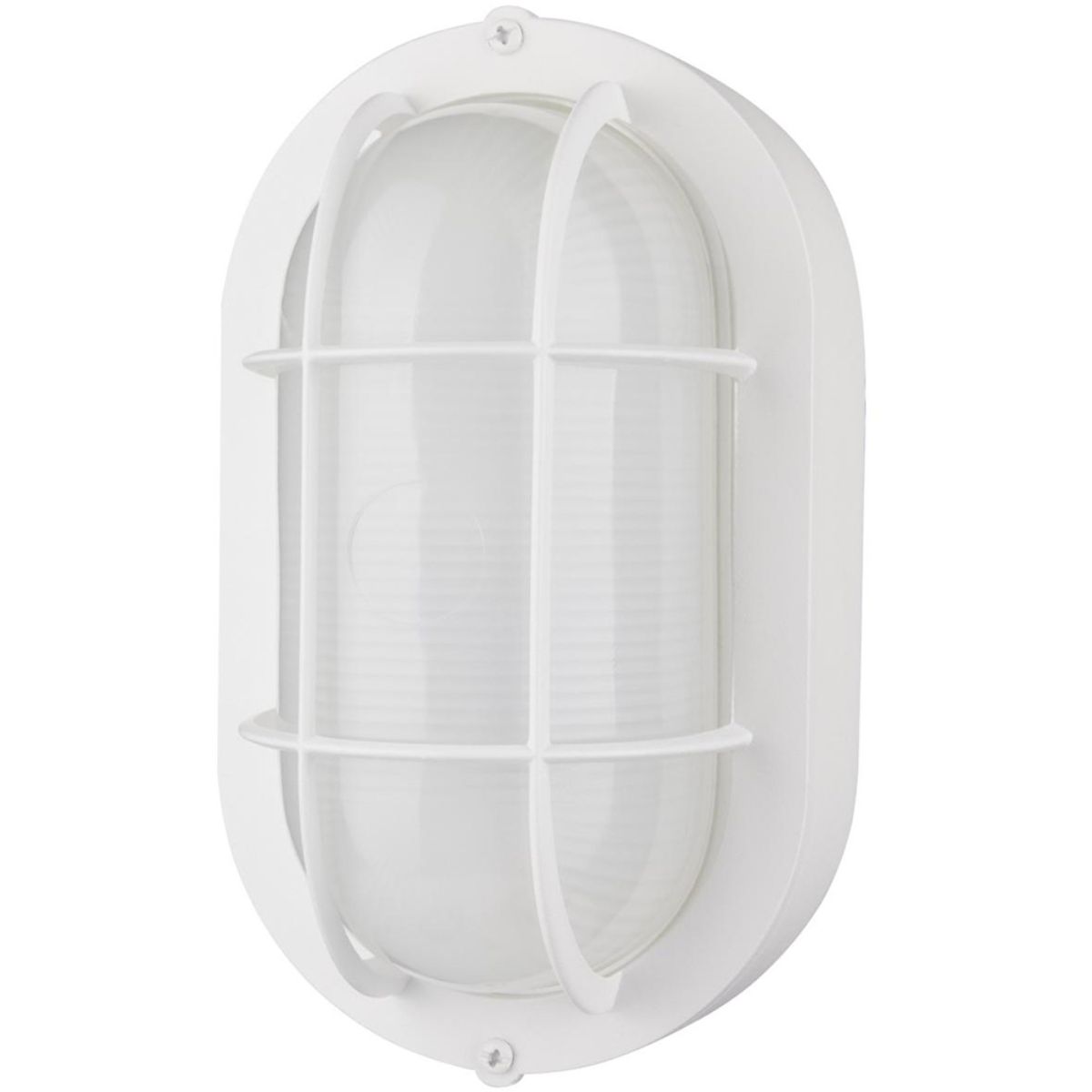 9 In. LED Outdoor Bulkhead Light White finish