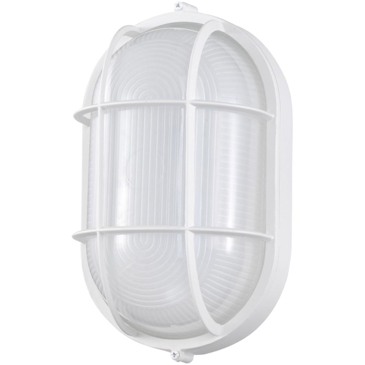 11 In. LED Outdoor Bulkhead Light Frosted Glass White finish