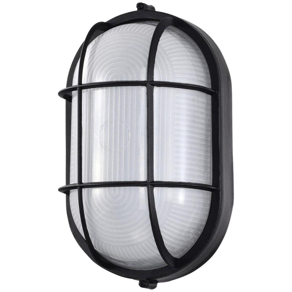 11 In. LED Outdoor Bulkhead Light Frosted GlassBlack finish - Bees Lighting