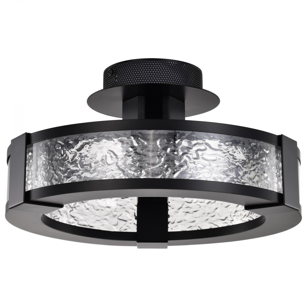 Darrow 14" LED Semi-Flush Mount Light, Matte Black Finish