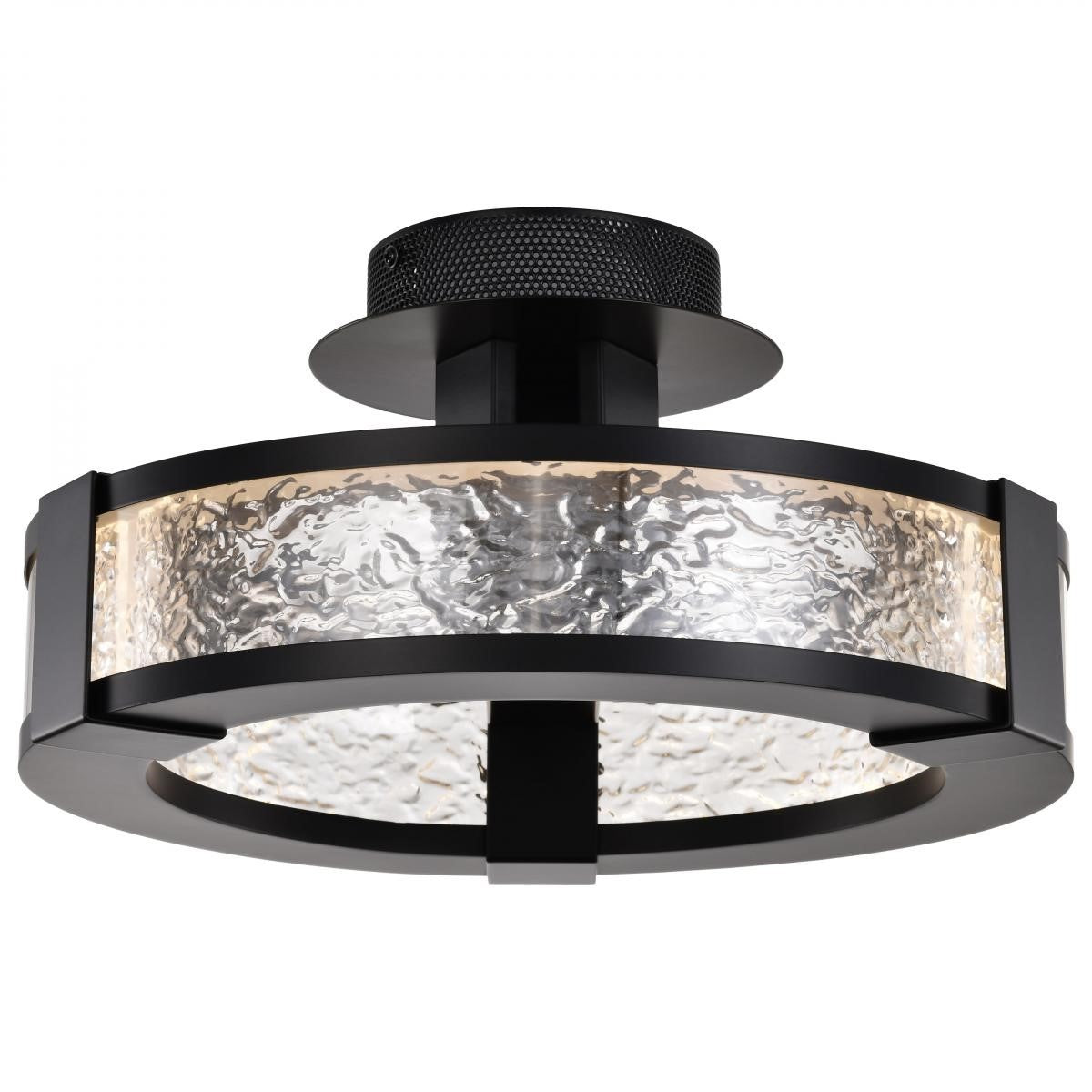 Darrow 14" LED Semi-Flush Mount Light, Matte Black Finish