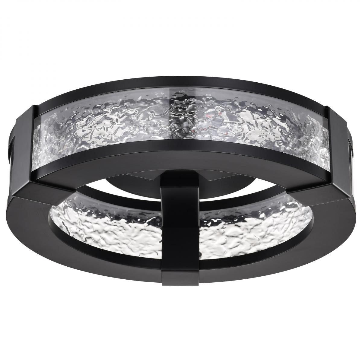 Darrow 13" LED Flush Mount Light, Matte Black Finish - Bees Lighting