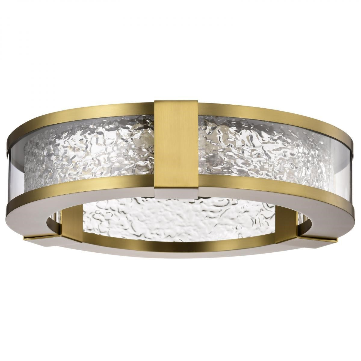 Darrow 13" LED Flush Mount Light, Vintage Brass Finish - Bees Lighting