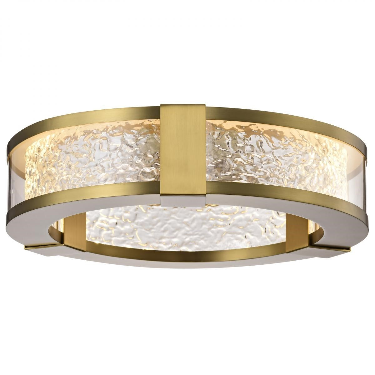 Darrow 13" LED Flush Mount Light, Vintage Brass Finish - Bees Lighting