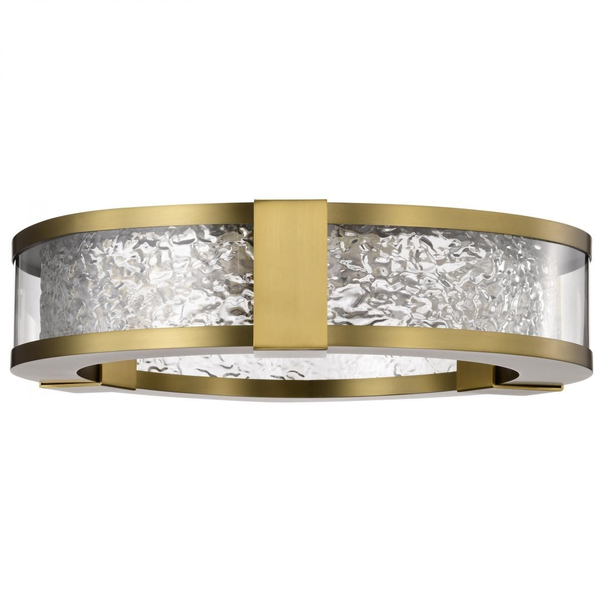 Darrow 13" LED Flush Mount Light, Vintage Brass Finish - Bees Lighting